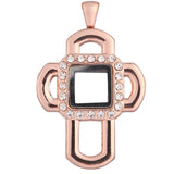 10PCS Square Drill Floating Locket Alloy Pendant Charm Jewelry