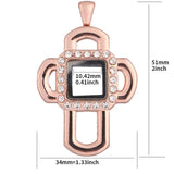 10PCS Square Drill Floating Locket Alloy Pendant Charm Jewelry