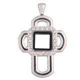 10PCS Square Drill Floating Locket Alloy Pendant Charm Jewelry