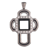 10PCS Square Drill Floating Locket Alloy Pendant Charm Jewelry