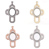 10PCS Crucifix Rhinestone Smoothing Floating Locket Alloy Pendant