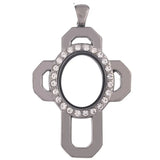 10PCS Crucifix Rhinestone Smoothing Floating Locket Alloy Pendant