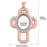 10PCS Crucifix Rhinestone Smoothing Floating Locket Alloy Pendant