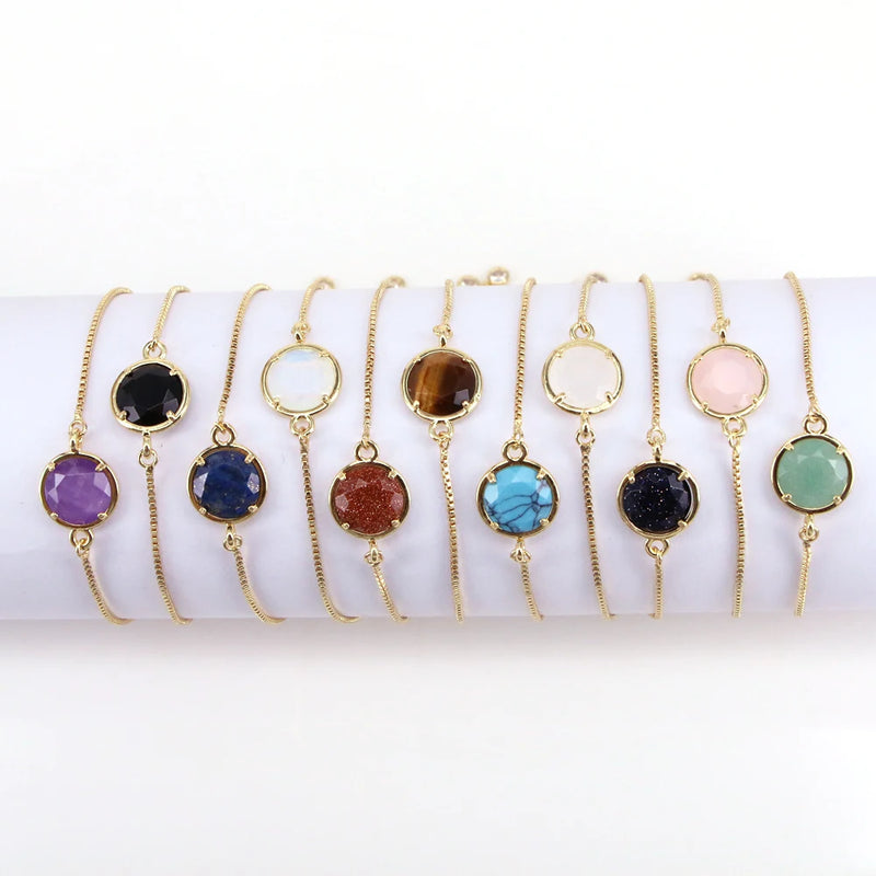 Crystal Quartz Howlite Stone Bracelet - Gold Plated - Birthstone Bridesmaid Gift