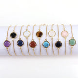 Crystal Quartz Howlite Stone Bracelet - Gold Plated - Birthstone Bridesmaid Gift