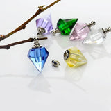 10PCS Crystal Vial Perfume Bottle Charms Screw Cap Necklace Rice Charms