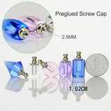10PCS Crystal Vial Perfume Bottle Charms Screw Cap Necklace Rice Charms