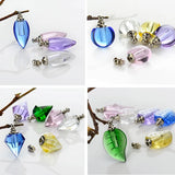 10PCS Crystal Vial Perfume Bottle Charms Screw Cap Necklace Rice Charms