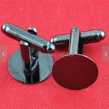 10PCS Gunmetal Brass Round Bezel Cufflink Base for DIY Jewelry Making