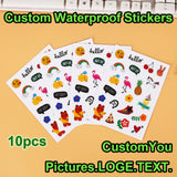 10PCS Vinyl Logo Sticker Sheet Waterproof Laptop Anime Book Decoration