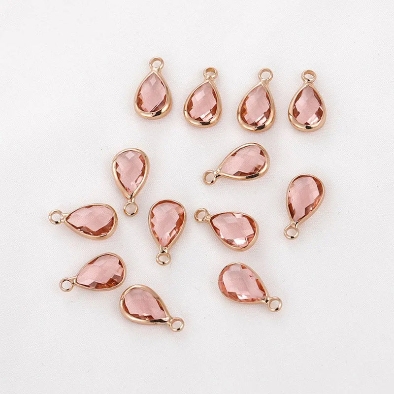10PCS Multicolor Glass Charms Pendant for Jewelry Making