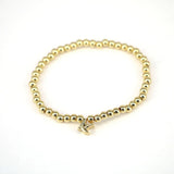 Animal Charm Elastic Bracelet Round Bead Plated Bracelet For Women