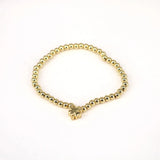 Animal Charm Elastic Bracelet Round Bead Plated Bracelet For Women