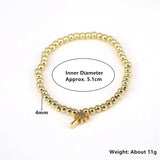 Animal Charm Elastic Bracelet Round Bead Plated Bracelet For Women