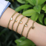 Animal Charm Elastic Bracelet Round Bead Plated Bracelet For Women