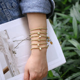 Animal Charm Elastic Bracelet Round Bead Plated Bracelet For Women