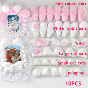 10PCS DIY Plush Ear Decoration Sewing Supplies