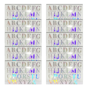 10PCS Holographic Alphabet Resin Stickers for Silicone Molds