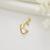 10PCS Dolphin Charms Opal Pendants Zircon Copper Plated Party Gift