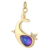 10PCS Dolphin Charms Opal Pendants Zircon Copper Plated Party Gift