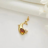 10PCS Dolphin Charms Opal Pendants Zircon Copper Plated Party Gift