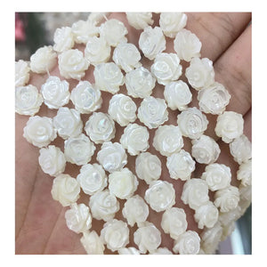 10PCS Flower Shape Shell Beads 10 12mm Natural Mother Of Pearl Beads For Jewelry