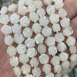 10PCS Flower Shape Shell Beads 10 12mm Natural Mother Of Pearl Beads For Jewelry