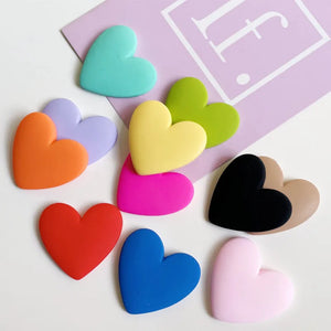 10PCS Double-sided Spray Paint Heart Resin Earring Hair Accessories