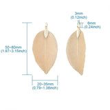 10PCS Electroplated Leaf Big Pendants Natural Real Filigree Leaf Pendants Charms