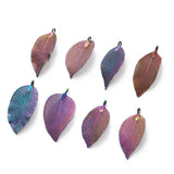 10PCS Electroplated Leaf Big Pendants Natural Real Filigree Leaf Pendants Charms