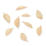 10PCS Electroplated Leaf Big Pendants Natural Real Filigree Leaf Pendants Charms