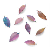 10PCS Electroplated Leaf Big Pendants Natural Real Filigree Leaf Pendants Charms