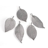10PCS Electroplated Leaf Big Pendants Natural Real Filigree Leaf Pendants Charms