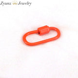 Enamel Carabiner Oval Screw Clasp for Jewelry Making