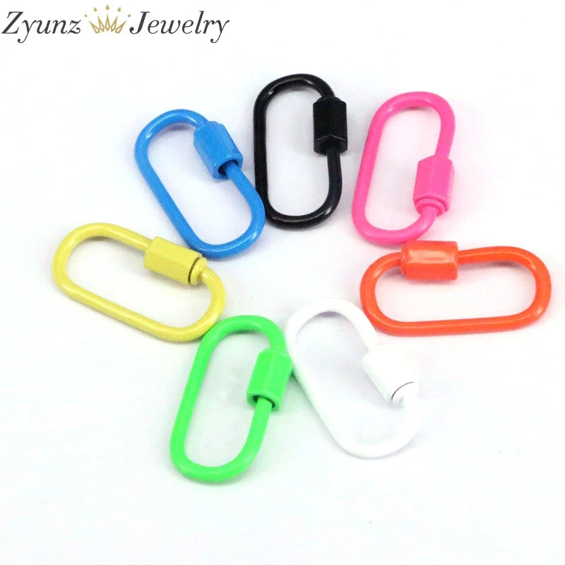 Enamel Carabiner Oval Screw Clasp for Jewelry Making