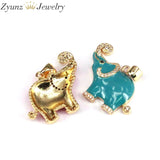 Enamel Elephant charm, Red Pendant, Animal jewelery
