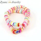 10PCS Enamel Happy Beaded Bracelet Polymer Clay Smiley Star Heart Bracelets