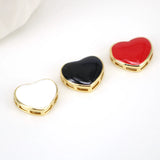 10PCS Enamel Heart Connector Charms for DIY Jewelry Making
