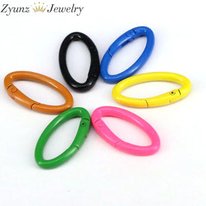 10PCS Enamel Buckle Locking Carabiner Spring Snap Clips Hook Keychain Keyring