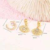 10PCS Evil Eye Charms Zircon Plated Pendants for Necklace Wedding Party