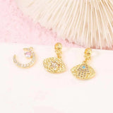 10PCS Evil Eye Charms Zircon Plated Pendants for Necklace Wedding Party