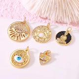 10PCS Evil Eye Charms Zircon Pendants Necklace Copper Plated Wedding Gift