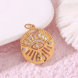 10PCS Evil Eye Charms Zircon Pendants Necklace Copper Plated Wedding Gift