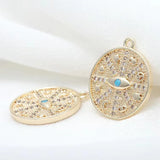 10PCS Evil Eye Pendants for Jewelry Making Round Charm Necklace Bracelet