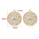 10PCS Evil Eye Pendants for Jewelry Making Round Charm Necklace Bracelet