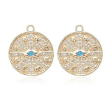 10PCS Evil Eye Pendants for Jewelry Making Round Charm Necklace Bracelet