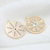 10PCS Evil Eye Pendants for Jewelry Making Round Charm Necklace Bracelet
