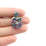 10PCS Bow Ribbon Pearl Cage Locket Aromatherapy Diffuser Pendant