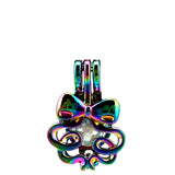 10PCS Bow Ribbon Pearl Cage Locket Aromatherapy Diffuser Pendant
