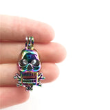 10PCS Skull Pearl Cage Locket Diffuser Pendant for Necklace Keychain